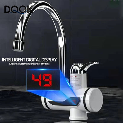 Electric Hot Water Heater Faucet Kitchen Instant Heating Tap Water Heater with LED