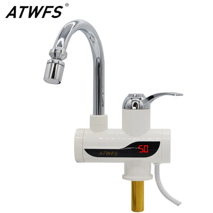 Electric Hot Water Heater Faucet Kitchen Instant Heating Tap Water Heater with LED