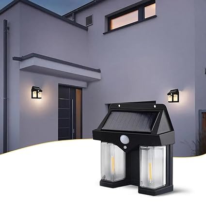 Double Head Antique Solar Sensor Lamp Solar Warm Lighting Lamp Outdoor Wall Lights (Free Delivery)