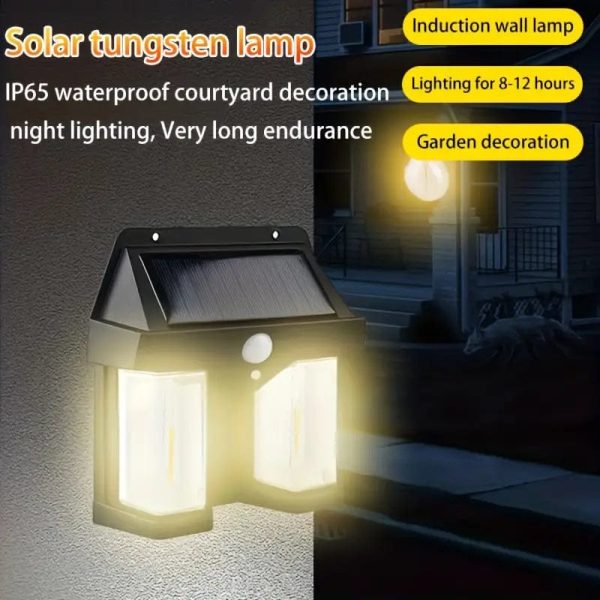 Double Head Antique Solar Sensor Lamp Solar Warm Lighting Lamp Outdoor Wall Lights (Free Delivery)